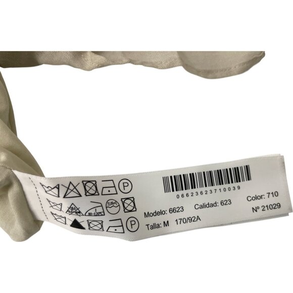 Massimo Dutti Womens Maxi Dress M Medium Beige Loose Cut Pleated 6623/623 NWT - Picture 7 of 11